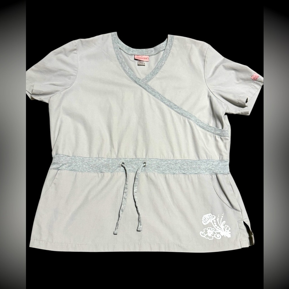 Katherine Heigl Scrub Top Drawstring Scrub Top